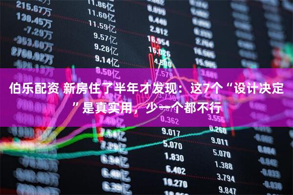 伯乐配资 新房住了半年才发现：这7个“设计决定”是真实用，少一个都不行