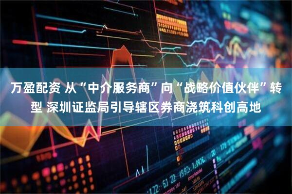 万盈配资 从“中介服务商”向“战略价值伙伴”转型 深圳证监局引导辖区券商浇筑科创高地